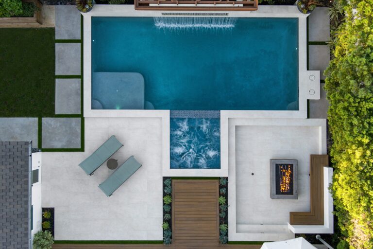 layout of a backyard with a pool